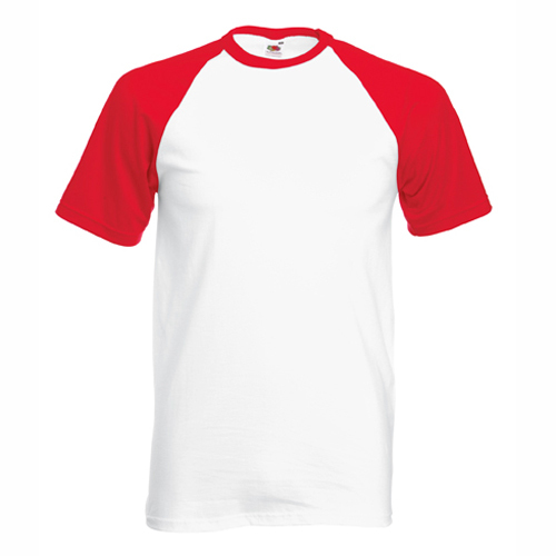 VALUEWEIGHT SHORT SLEEVE BASEBALL T ID23  ΛΕΥΚΟ / ΚΟΚΚΙΝΟ